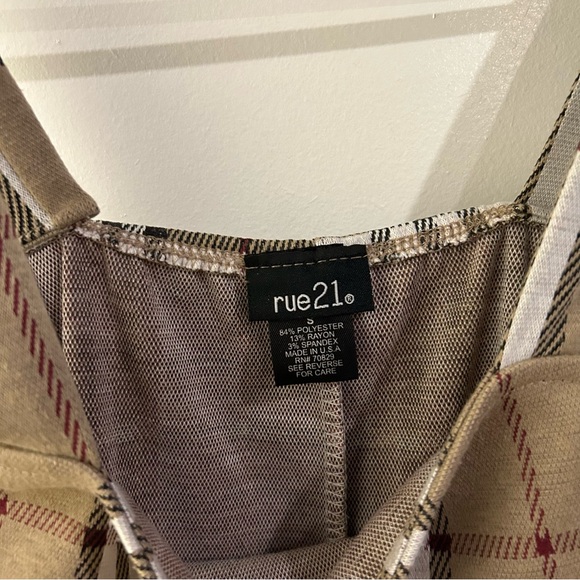 Tan Plaid Dress - Picture 3 of 3